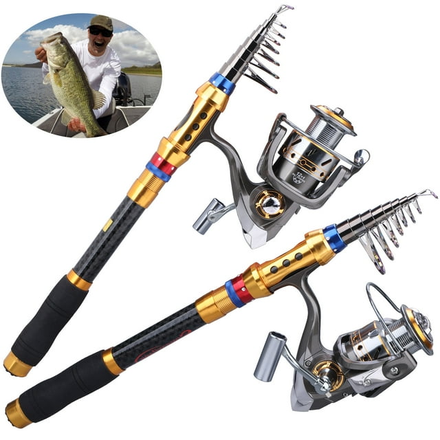 Sougayilang Spinning Telescopic Rod and Spinning Reel Fishing Combo for