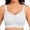 Light Gray, variant on Wang6 Womens Front Zipper Wireless Sports Bras Seamless Plus Size Padded Workout Bras Full Coverage Running Yoga Gym Bralettes T Shirt Bra Light Gray XL