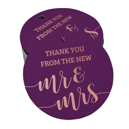 Inkdotpot 100 Pack ThankYou From The New Wedding Favor Paper Tag Craft Real Rose Gold Foil Hang Tag