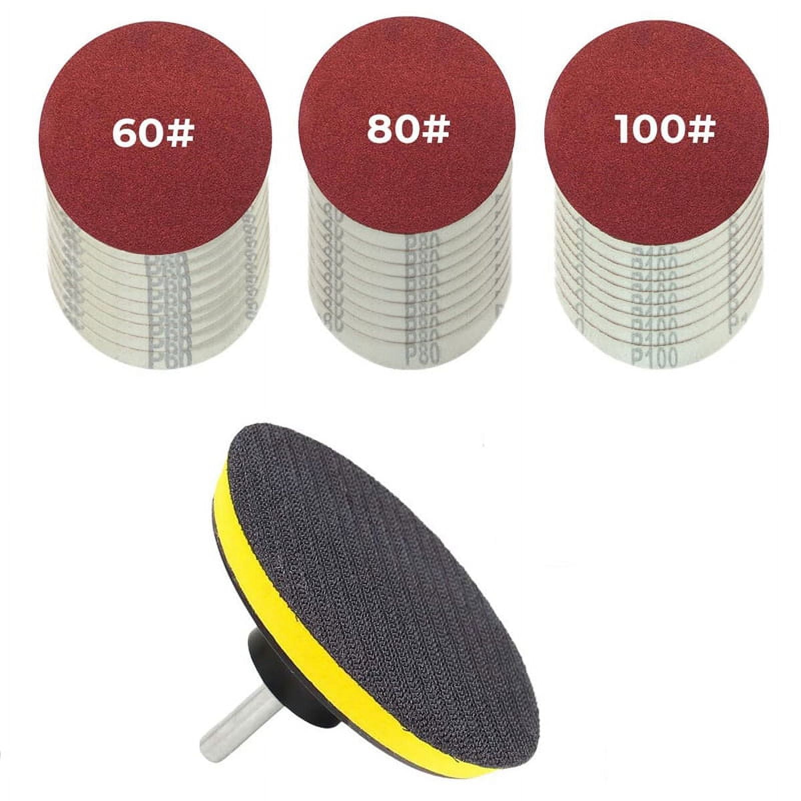 30 Piece Drill Bit Sanding Attachment Sandpaper 60 80 100 and 5 inch Back Pad Set Electric Shackle Disc with Pad