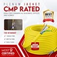 thumbnail image 4 of NewYork Cables | Cat6 Plenum Ethernet Cable Pure Copper 1000ft UTP 4Pairs 550MHz 23AWG 10 GB Yellow, 4 of 8