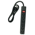 Hyper Tough 6Outlet 2.5ft Cord Power Strip, Black