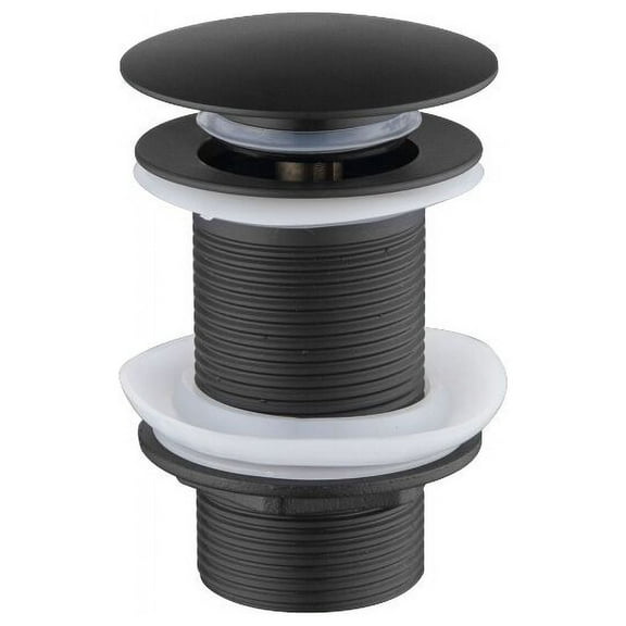 Sink Drain Pop-up Drain with Automatic Overflow Universal Black Basin Bathtub Bathroom