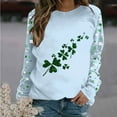 thumbnail image 2 of FDGIU ‌‌‌‌Women's Saint Patrick's Day Sweatshirt - Long Sleeve Green Shamrock Print Crew Neck Pullover, 2 of 5