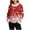 Red-1, variant on Christmas Shirt for Women Plush Collar Cuffs Graphic Print Long Sleeve Pullover Top Red L