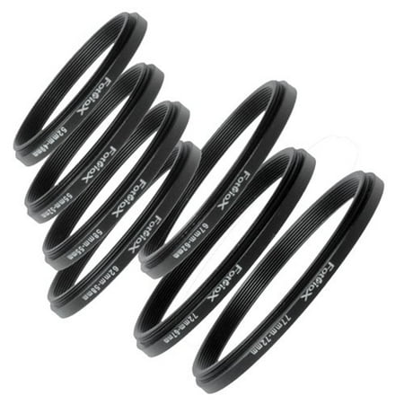 37mm Step Down Ring - Fotodiox 7 Metal Step Down Ring Set, Anodized Black Metal. 77-72mm, 72-67mm, 67-62mm, 62-58mm, 58-55mm, 55-52mm, 52-49mm