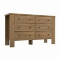 thumbnail image 5 of Joyspirit Wooden Dresser with 6 Drawers and Metal Handles, Brown Chest of Drawers for Bedroom, Living Room, Hallway, and Home Office, Stylish Storage, 5 of 8
