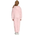 thumbnail image 3 of Arshiner Girl's 2 Piece Outfit Solid Waffle Long Sleeve Pullover Hooded Sweatshirt and Sweatpants Knit Sets Cute Child Tracksuits, 3 of 10