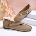 thumbnail image 5 of Samdudou Dress Shoes for Women Closed Toe Round Front Slip On Flats Unique Asymmetrical Buckle Strap Woven Textured Fabric Minimalist Aesthetic Everyday Footwear, 5 of 8