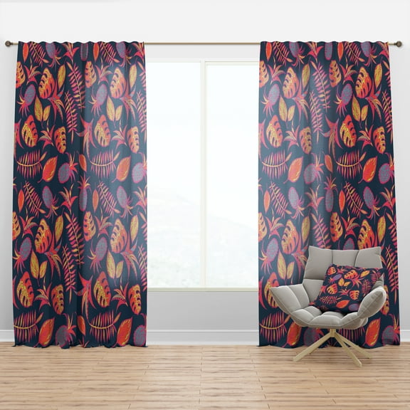 Designart 'Mechanical Shapes' Tropical Curtain Panel