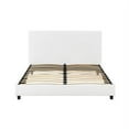 Mainstays Upholstered Platform Bed, Queen Frame, White Faux Leather