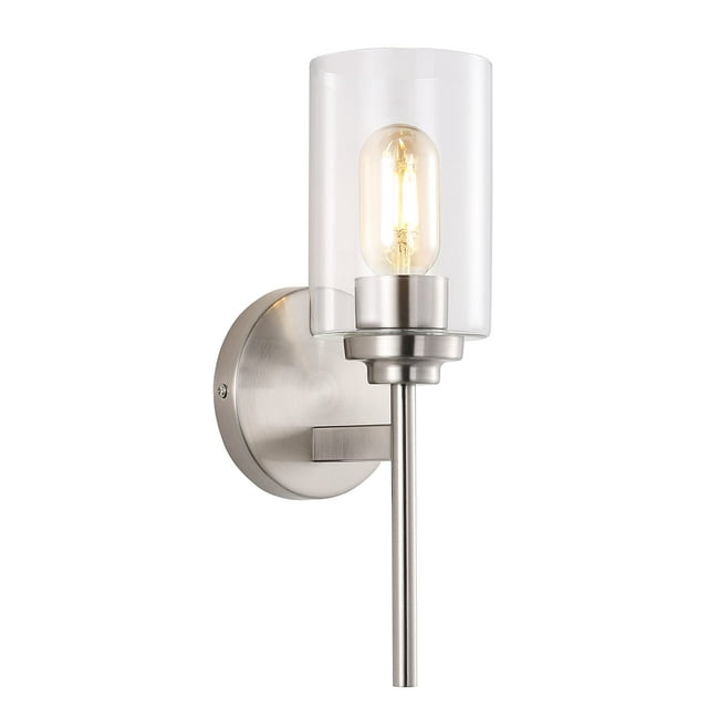 JONATHAN Y JYL9547C Juno 13 "" 1 luz granja industrial cilindro de hierro aplique LED moderno transicional 2700 K 25 W bombilla entrada vestíbulo cocina baño dormitorio sala de estar pasillo níquel/tr