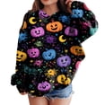 thumbnail image 2 of Kogui Girls Trendy Daily Outer Tops, Long Sleeve Hooded Pullover With Pockets, Casual Halloween Graphic Printed Sweatshirt (Light Yellow, 2-3 Years), 2 of 6