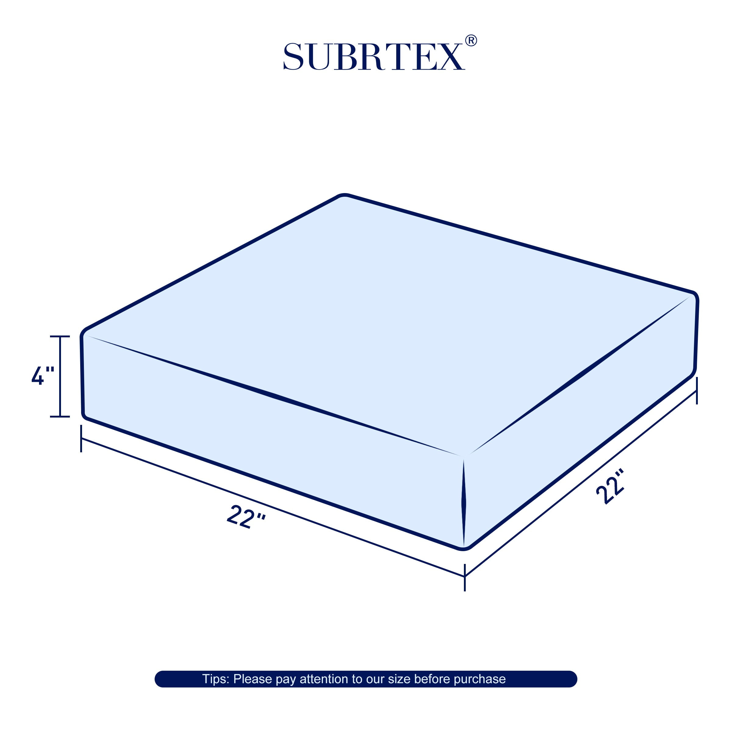 Subrtex Soft Support High Density Craft Cushion Foam RV Foam, 22"x 22"x 4"