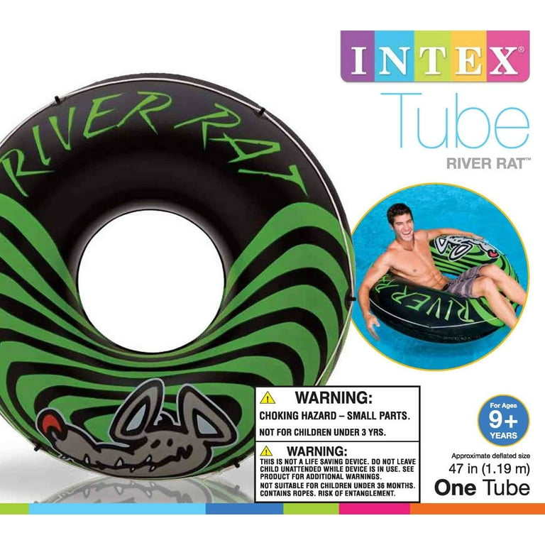 Intex 68209E River Rat Inflatable 48 inch Lake Towable Floating Tube (16 Pack)