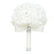 thumbnail image 1 of XmhyTop Ramo de novia de rosas artificiales blancas, ramo de dama de honor con cintas de diamantes, ramos de flores falsas para bodas, compromisos, iglesias, 1 of 5