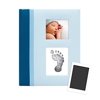 Pearhead Classic Baby Memory Book with Included Clean-Touch Baby Safe Ink Pad to Make Babyprint, Blue