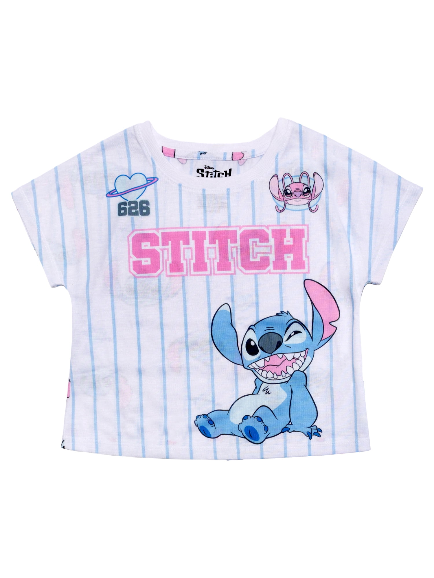 Lilo & Stitch Girls 2-Piece Jersey Short Sleeve Top and Short, Sizes 4-16