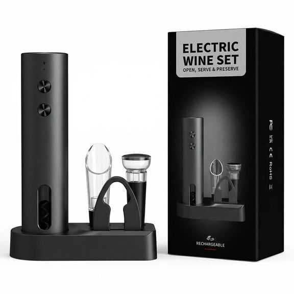 Asoricing Electric Wine Opener Rechargeable, Automatic Wine Opener Cordless Cork Remover, Elegant Red ABS PC Wine Bottle Opener for Home Bar Restaurant Wedding Gift