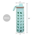 thumbnail image 7 of 20oz Clear Glass Water Bottles Extra Lid Odor Proof and Stain Resistant Wide Mouth Reusable Fitness Sports Bottle with Sleeve, Motivational Water Jug, Blue, 7 of 7