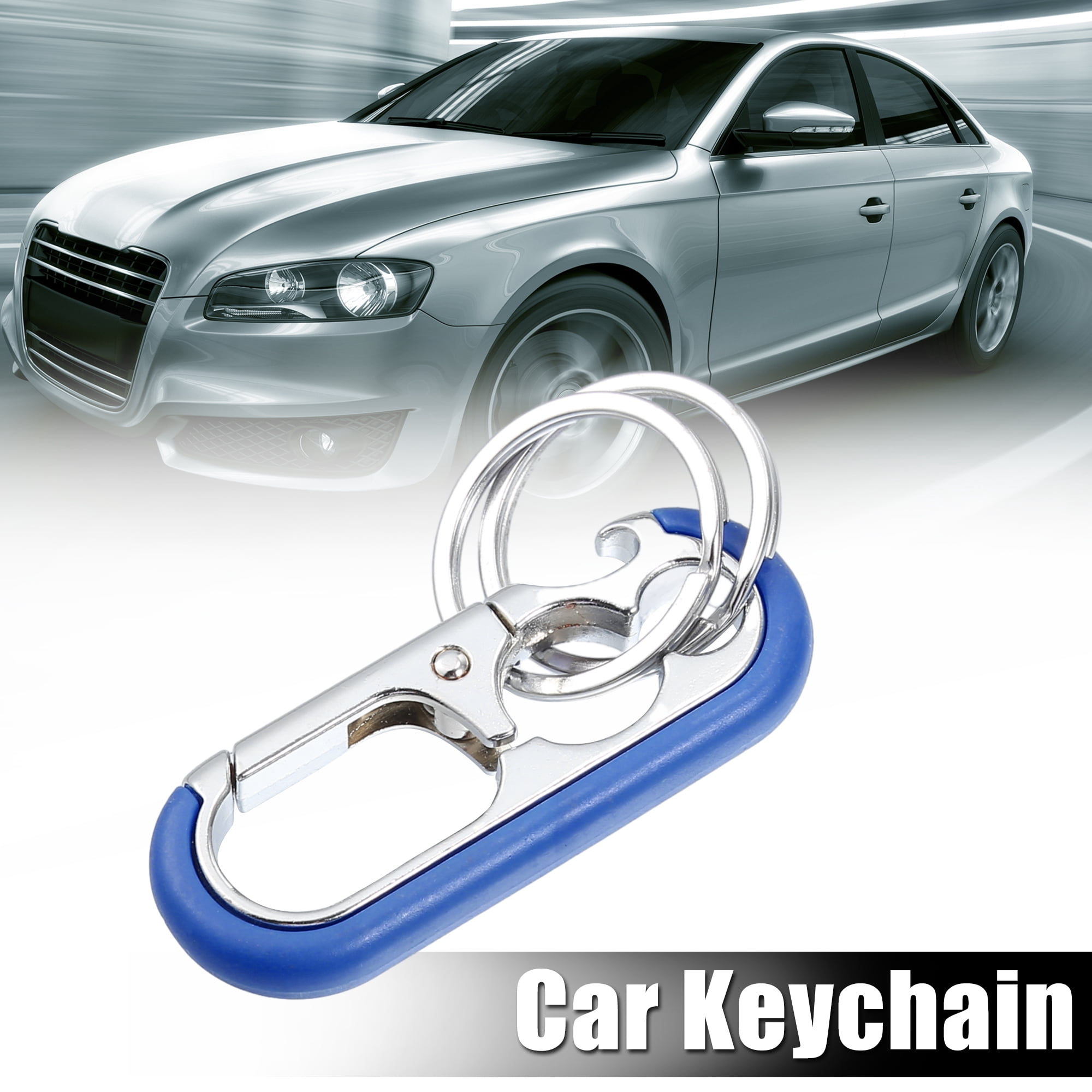 Unique Bargains Car Fob Key Chain Keychain with Double Hoop Blue