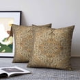thumbnail image 2 of Pillow Covers 26x26 Set of 2, Retro Brown Boho Throw Pillow Covers Decorative Couch Cushion Cover, Vintage Ethnic Tribe Abstract Art Floral Microfiber Soft Pillowcases for Bedroom Living Room Sofa, 2 of 9