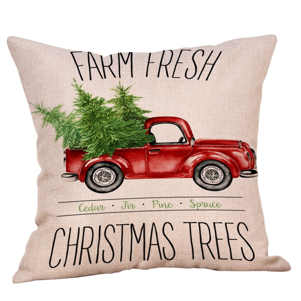 Merry Christmas Pillow Case Cover Linen Sofa Car Throw Cushion Cover Home Decor 
