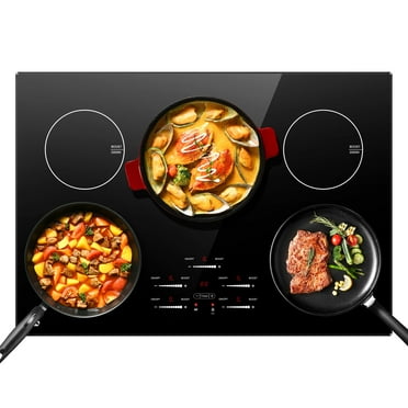 Electric Cooktop 30 Inch, Sunmaki 5 Burners Built-in Electric Stove Top, Max 10600w high power Ceramic Glass Countertop with Touch Control