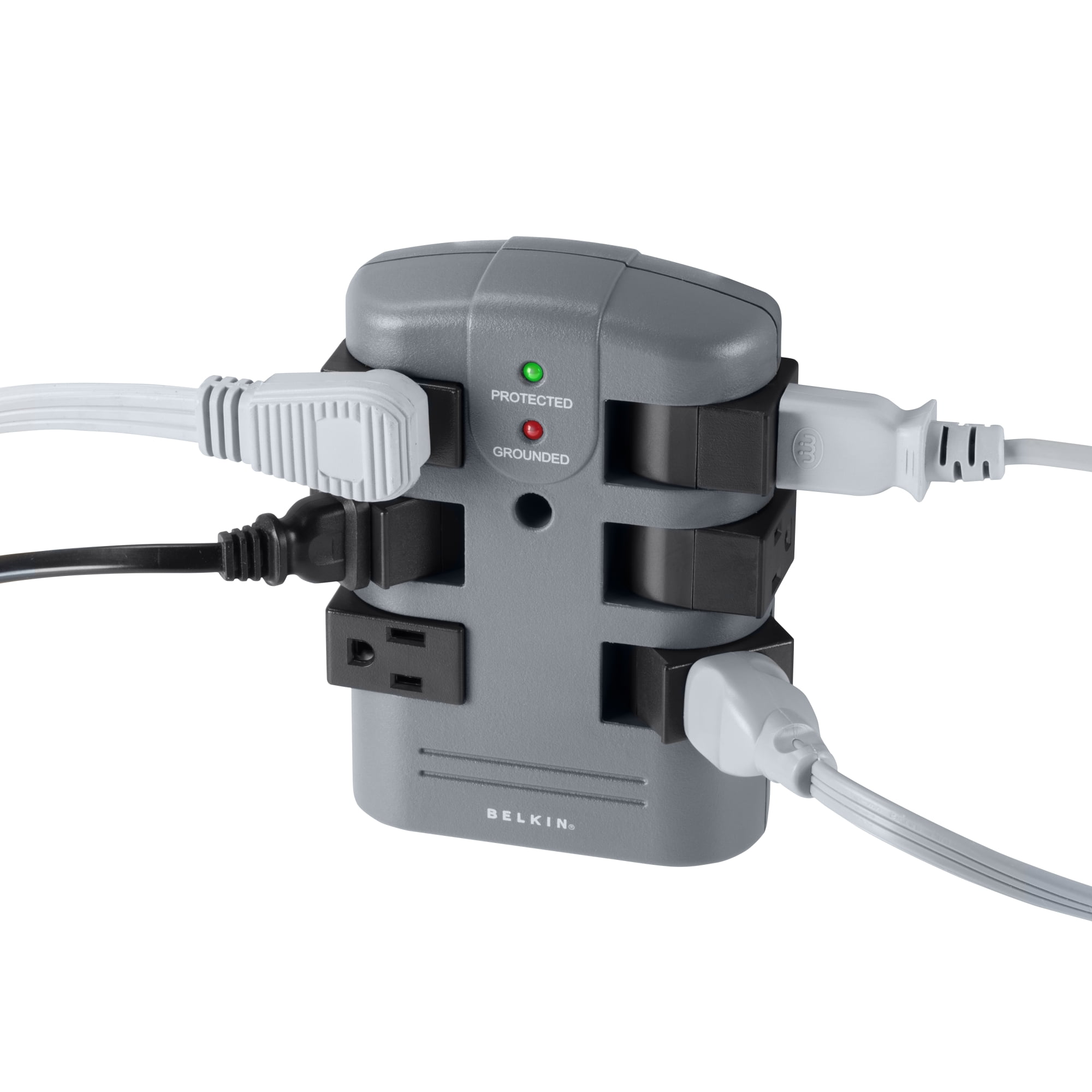 Belkin Pivot Plug Surge Protector 6 Outlets 1080 Joules Gray BP106000
