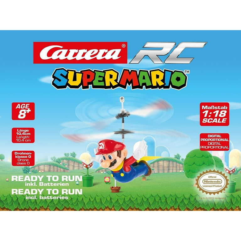 Carrera RC - Officially Licensed Flying Cape Super Mario 2.4GHz 2-Channel  Rechargeable Remote Control Helicopter Drone Toy with Easy to Fly Gyro  System : Toys & Games 