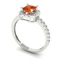 thumbnail image 2 of Clara Pucci 14K White Gold 0.89ct Red Halo Ring for Women, 2 of 8