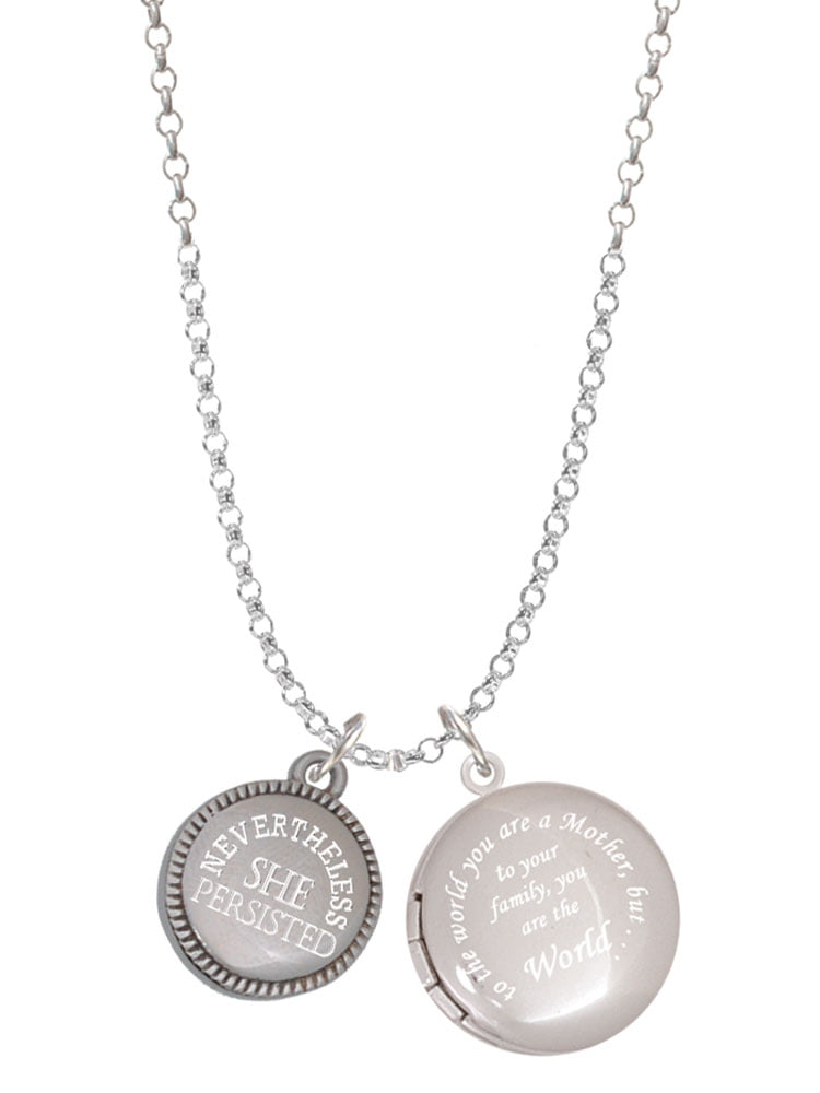 Delight Jewelry Stainless Steel Disc Nevertheless She Persisted Angels Wear Scrubs Engraved Necklace 