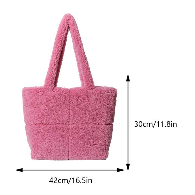Bolso de piel sintética para mujer, bolso Hobo esponjoso informal, bolso con asa superior, bolso tipo shopper