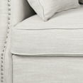 thumbnail image 6 of Noble House Viewland Fabric Pillowback 3 Seater Sofa with Nailhead Trim, Beige and Dark Brown, 6 of 7