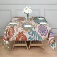 thumbnail image 3 of Pioneer Flower Floral Print Pattern Square Tablecloth,Waterproof Square Table Cover,Wipeable Spillproof Washable Table Cover for Home Kitchen Party Decor 42"X42"(107x107cm), 3 of 6