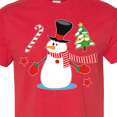 thumbnail image 4 of Inktastic Top Hat Snowman with Christmas Tree and Candy Cane T-Shirt, 4 of 5