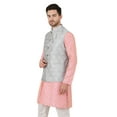 thumbnail image 3 of eloria Men's Nehru Jacket Waistcoat Indian Waistcoat Blazer Jacquard Jacket, 3 of 7