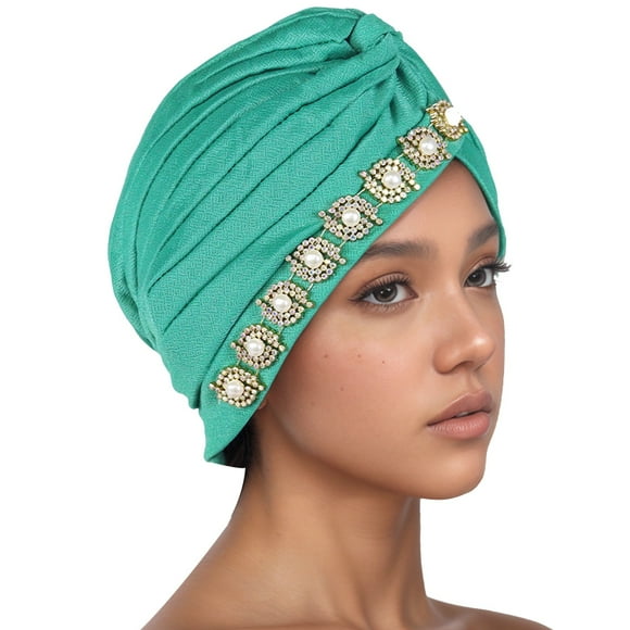 Fgnfyis Women Hat Ruffle Cancer Chemo Turban Wrap Cap Scarf Shawl Bomber Hats Green