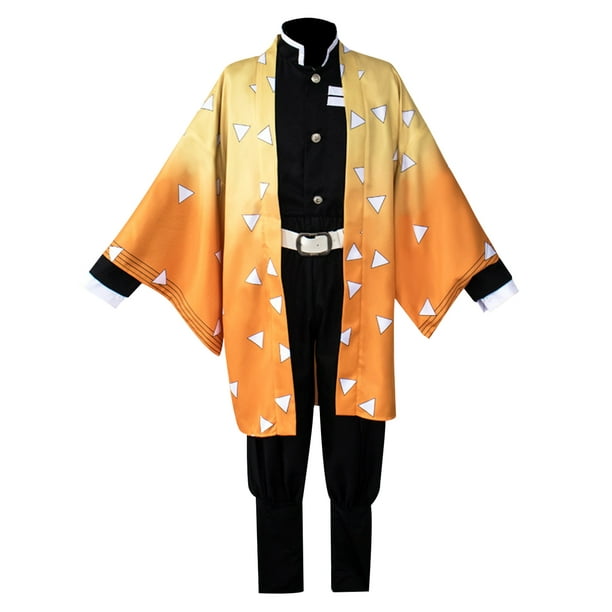 Anime Cosplay Costumes Adult Kimono Set Men's Agatsuma Zenitsu Costume  Halloween Kimono Outfit for Mens Boys 