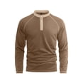 thumbnail image 5 of Timegard Long Sleeve Shirts for Men Collared Button V Neck Drop Shoulder Golf Shirts Fall Casual Loose Fitting Muscle Tee(Brown,XXXL), 5 of 5