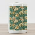 thumbnail image 3 of Ethnic Ceramic Toothbrush Holder, Paisley Leaves with Folkloric Features Floral Pattern, Decorative Versatile Countertop for Bathroom, 4.5" X 2.7", Apricot Hunter Green, by Ambesonne, 3 of 4