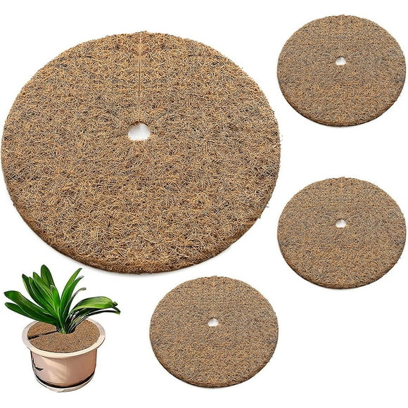 Mulching Disc Coir Mat Frost And Winter Plant Protection Cover Plate For Pot And Plant(37cm)brown4pcs