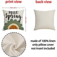 thumbnail image 4 of Spring Throw Pillow Cover Flower Garden - 18 x 18 Blossom Plant Pillow Cushion Case - 4 Pack Linen Square Colourful Pillow Cushion Cover, Great for Couch, Chair, Yard, Living Room，Home Decor, 4 of 6