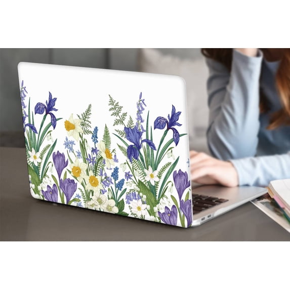 KSK KAISHEK Hard Case Shell Cover Only for Old Version MacBook Air 13"( No Touch, 2017-2014/2013//2012/2011/2010) Model A1466 & A1369, No USB-C Flowers 298