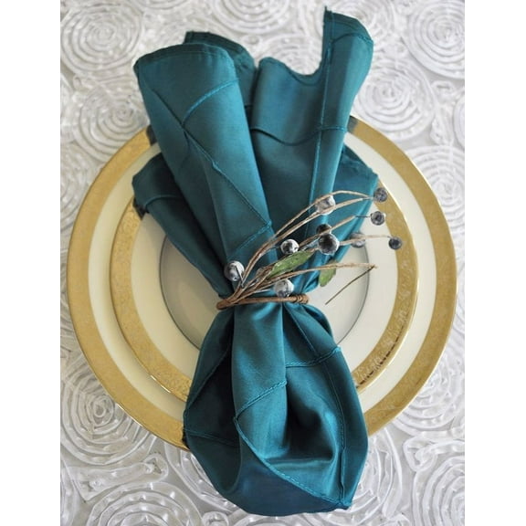 Wedding Linens Inc. 10 pcs 20"x 20" Premium Pintuck Taffeta Table Linen Napkins for Party Wedding Reception Catering Dining Home Restaurants - Oasis