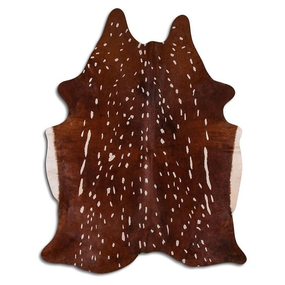 Low-key PRINTED cowhide rugs for sale AXIS DEER ON WHITE rug