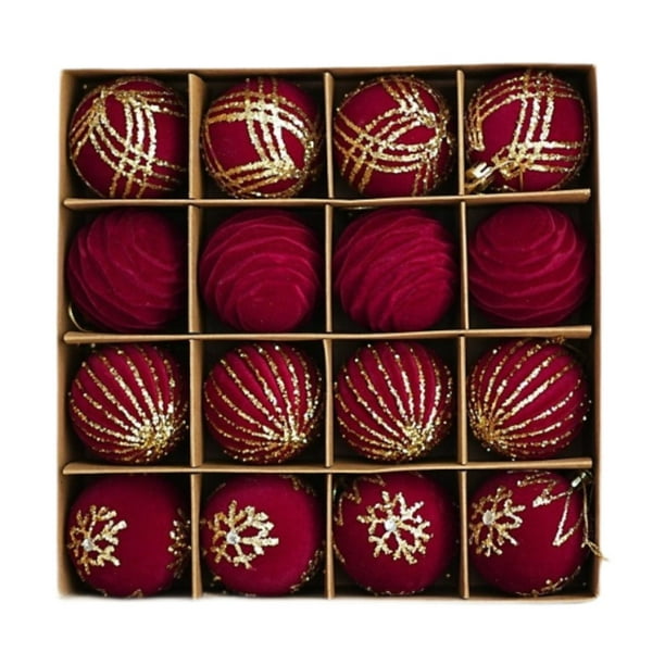 16 bolas navideñas para árbol de Navidad. rojo