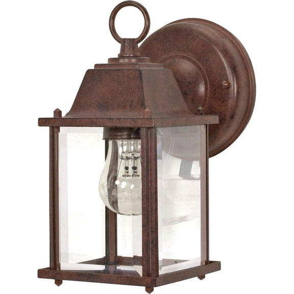 Nuvo 60-637 - 1 Light - 9" - Wall Lantern - Cube Lantern w/ Clear Beveled Glass
