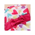 thumbnail image 5 of Gzhioc Sister Matching Swimwear, Heart Print Bowknot One-Piece Bikini/Halter Crop Tops and Ruffles Shorts Swimsuit Set Gift, 5 of 7