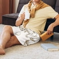 thumbnail image 5 of Rocae Hand Drawn Goose for Men's Soft Sleep Pajama Shorts, Waistband and Pockets-X-Large, 5 of 6